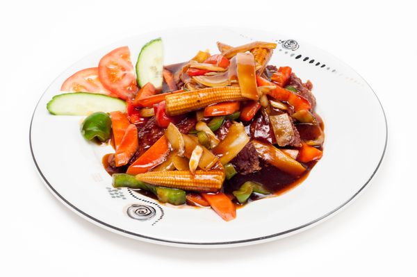 Bilde av kinesisk pepper biff med grønnsaker